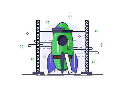Rocket - on repair design illustration rocket