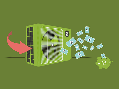 Fan Illustration design fan green illustration money piggy bank