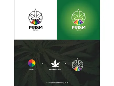 Prism Farms cannabis farm logo minimal outline prism sleek