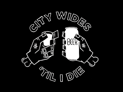 City Wides 'Til I Die alcohol beer bones hand type hands illustration philadelphia philly shot