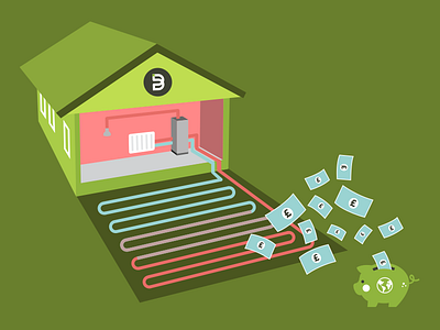 Green Energy design green illustration money piggy bank pipes