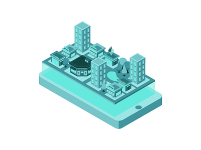 Isometric City Map 3d building city illustration isometric map phone