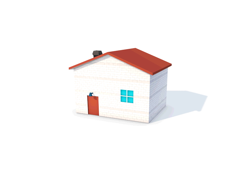 Jumpy House - 3d animation 3d aftereffects animation c4d color house jump shadow