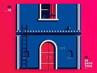 Letter 'H' 36daysoftypo graphicdesign illustration letterh typo