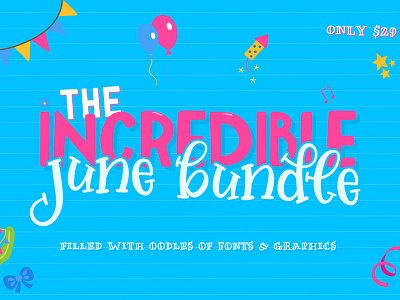 The Incredible June Bundle font font bundle fonts script typeface