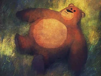 Pondering Bear animals bear cute illustration nature