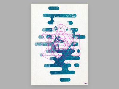 The Glass Bead Game book illustration bookcover books geometry graphic hermann hesse illustration literature portrait print riso risograph