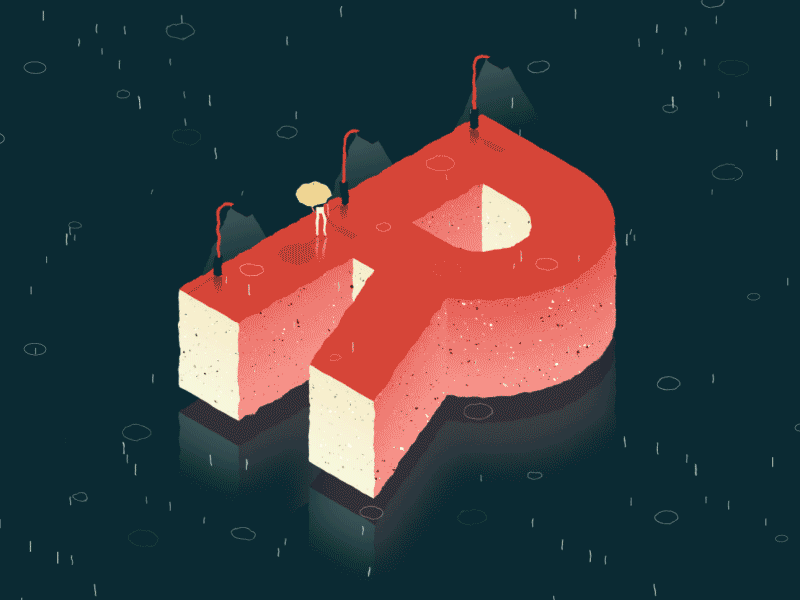 R / 36 days of type 36 days of type animated typography outdoors r rain typeface typography umbrella