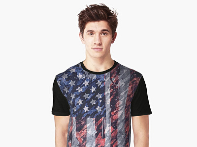 American Flag T-Shirt america design flag grunge patterned print rustic stars stripes usa