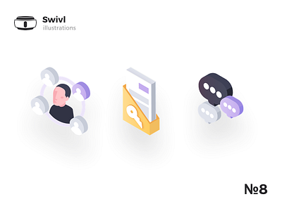 Swivl Illustrations cleandesign dribbble graphics iavgel infographics isometric light recap sticker stickers swivl