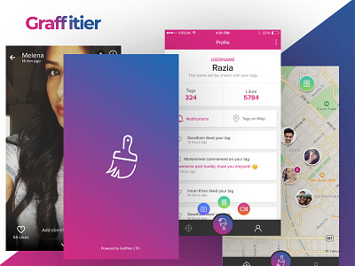 Graffitier App app creative mobile app modern profile ui ux