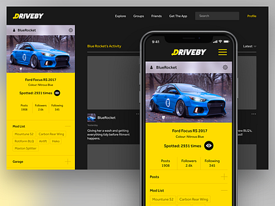 User Profile Concept app car cars dailyui dailyui006 ios iphone x profile social media