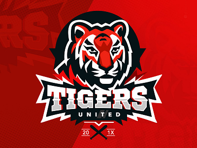 Tigers lion logo logotype mascot procces red sport tiger