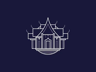 Bangkok Temple Icon bangkok bkk icon line icon thailand