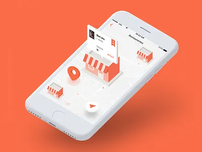 Isometric Map app illustration isometric