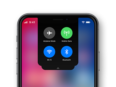 Notch Menu Settings - iPhone X apple dailyui dailyui007 ios iphone iphone settings iphone x pull down settings