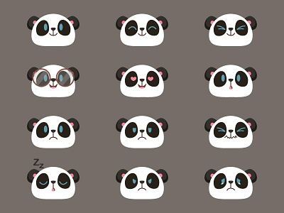 Cute panda emojis animal bear cartoon cute emoji emoticon funny love panda