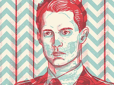 Agent Dale Cooper illustration photoshop xray