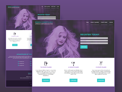 Renew Cosmetology Home Page Mockup mockup ui ux web designer