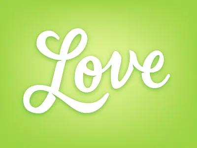 Love lettering love script shading typography
