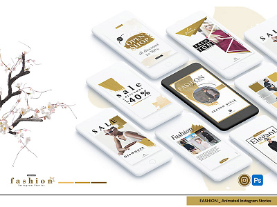 Fashion Animated Instagram Stories banner template clean clear fashion fashion template instagram instagram stories instagram template photoshop template stories