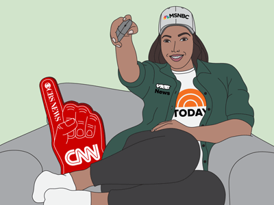 5 Stages of Watching the News #1 animation illustration
