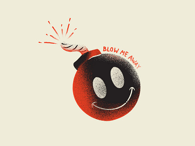 Kaboom bomb design explosion halftone illustration retro tattoo vintage