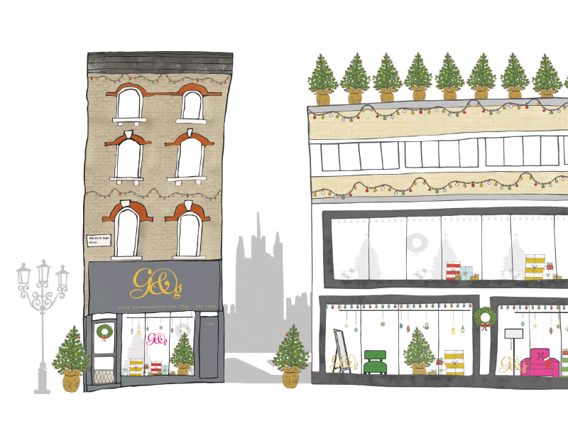 Graham And Green Street illustration retail sketch stores