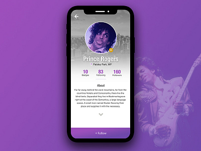 Daily UI # 006 daily ui prince profile ui user profile