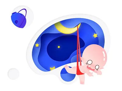 The plot of the dream baby blue dream illustration moon universe