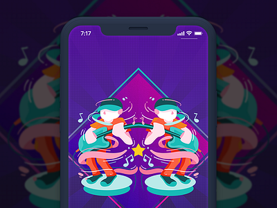 Musical power color design illustration music ui