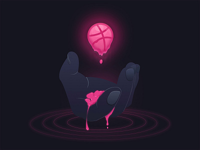 hello,dribbble dribbble hand illustrations logo