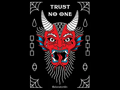 Trust No One alana tomlin alanatomlin chains devil merch tattoo traditional tattoo web