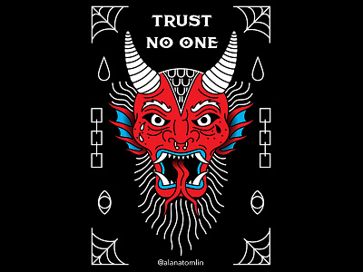 Trust No One alana tomlin alanatomlin chains devil merch tattoo traditional tattoo web