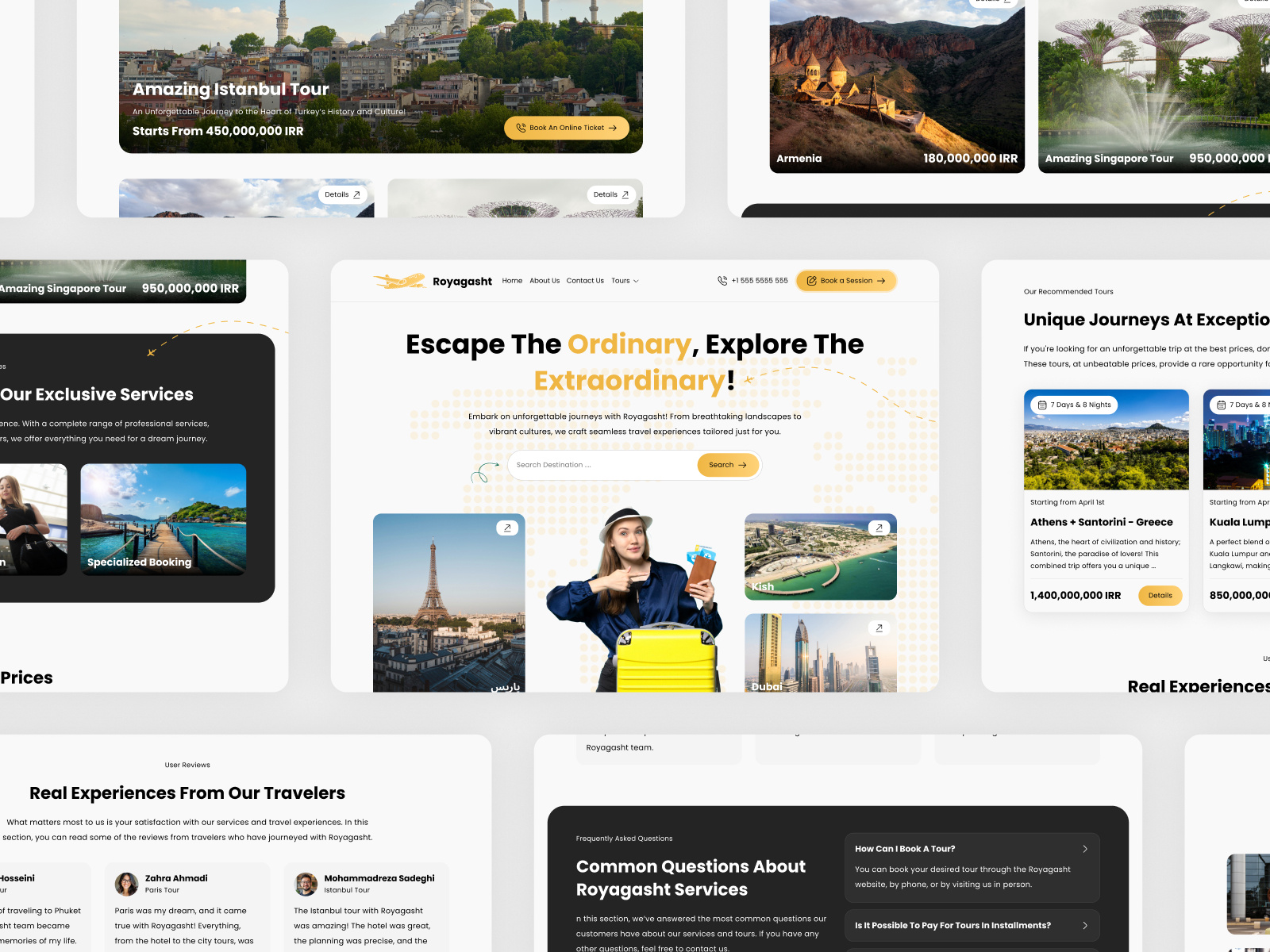 Royagasht - Tourism Landing Page Design