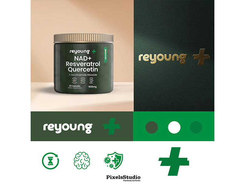 Reyong NAD+ Resveratrol Supplement Packaging Design