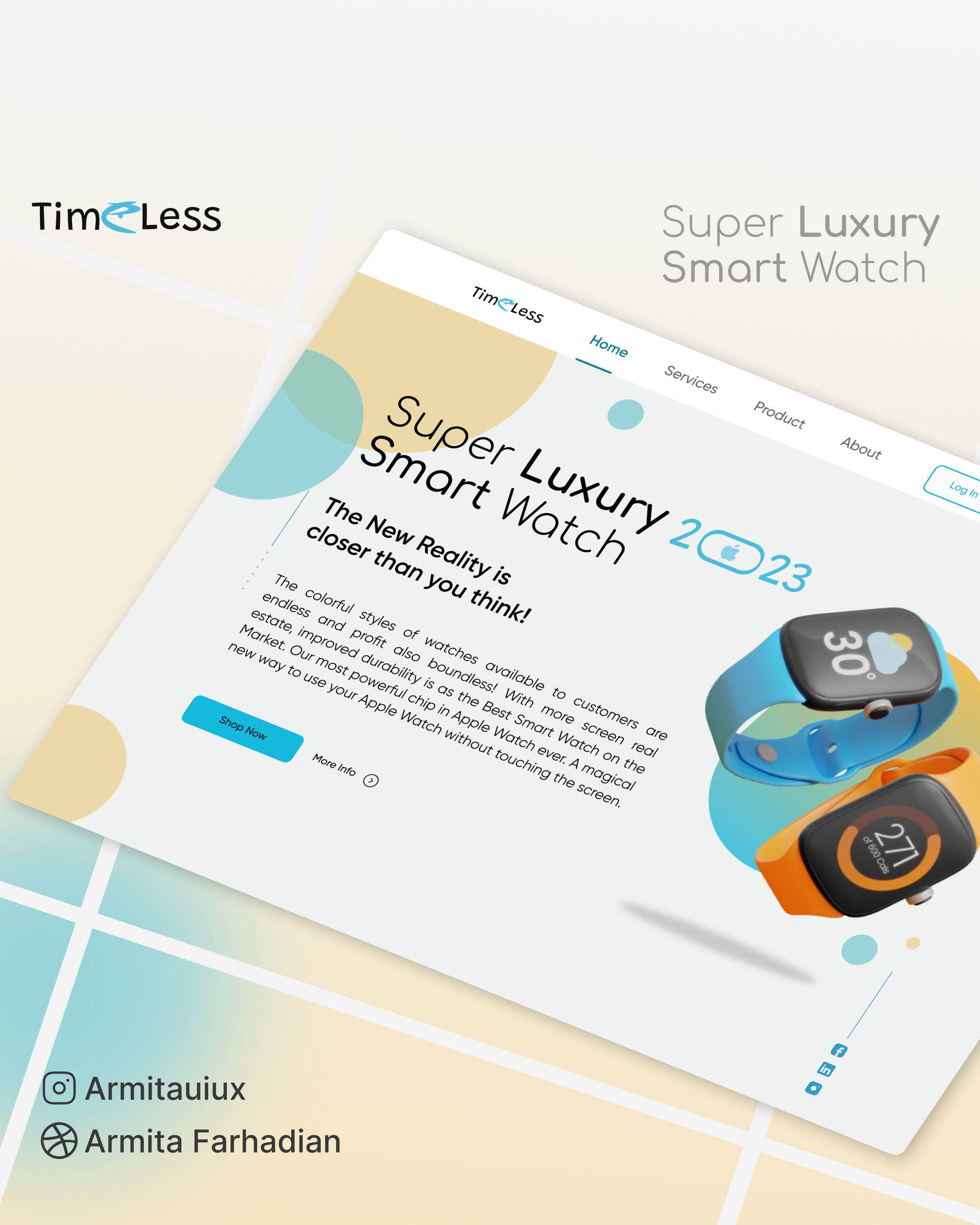 Smart watch store Landing page branding component landingpage smartwatch ui uidesign