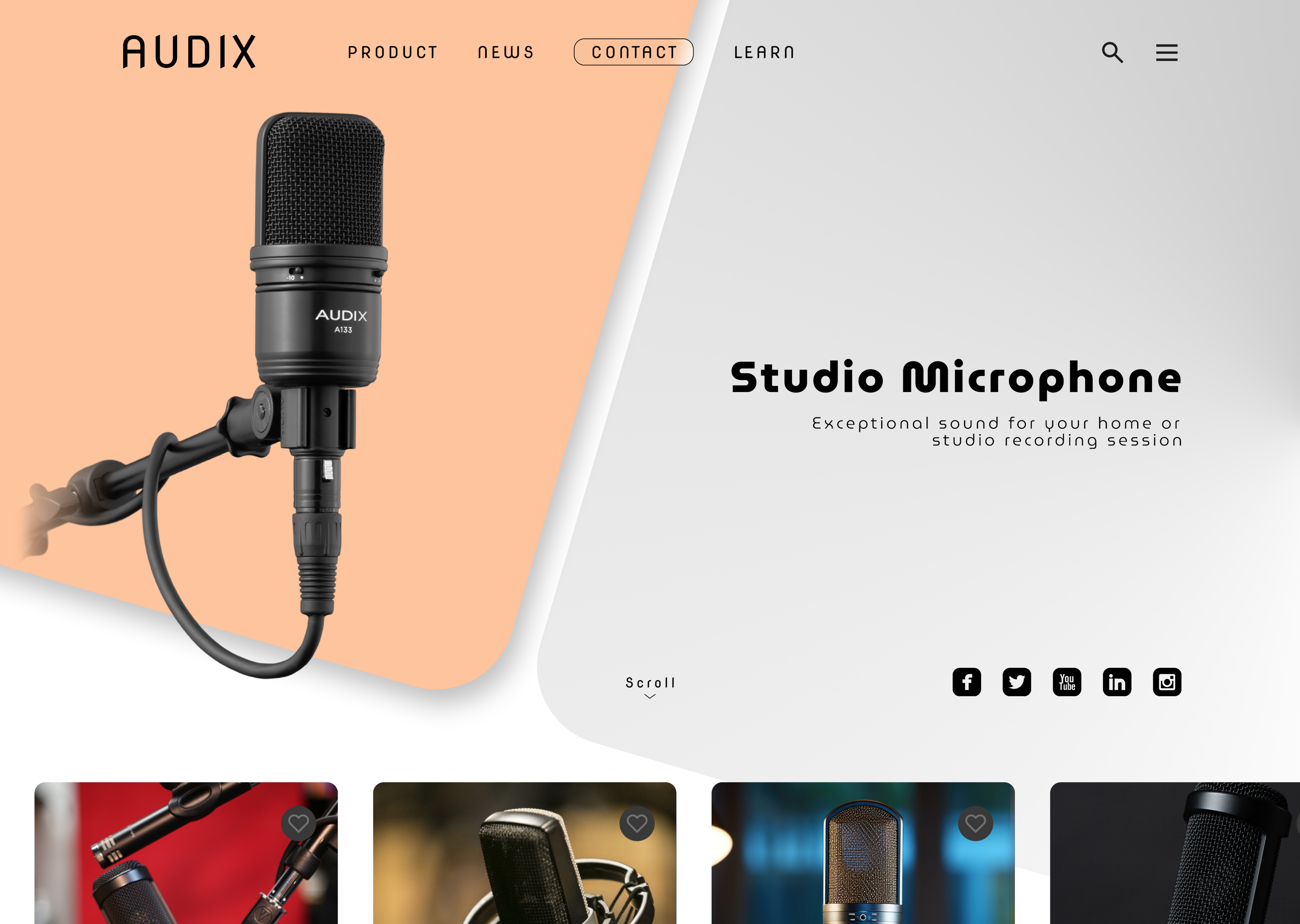 Studio Microphone Website UI branding design dribbble landingpage modern ui ui webdesign website