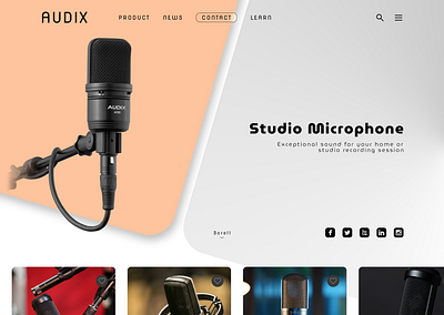 Studio Microphone Website UI branding design dribbble landingpage modern ui ui webdesign website