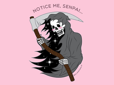 Notice Me, Senpai alana tomlin alanatomlin galaxy grim reaper pastel reaper senpai sythe tattoo traditional tattoo