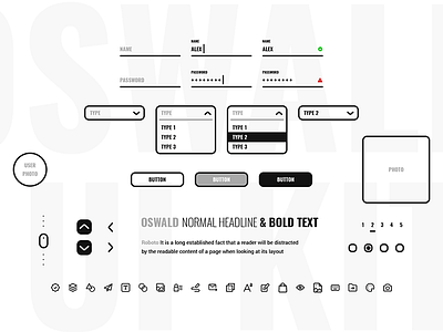 Oswald Ui Kit ui design ui kit ux design web design