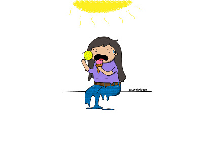 Ahhh !!!! I'm melting... adobe comic doodle doodling flat funny illustration illustrator india instagram vector wacom