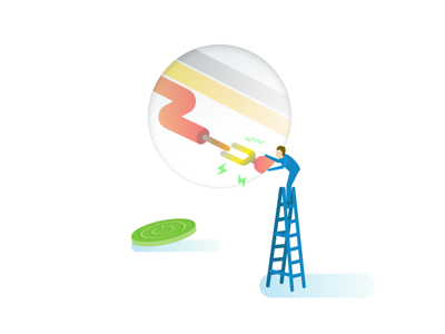 App Guide Design2 -Warning illustration isometric design ui