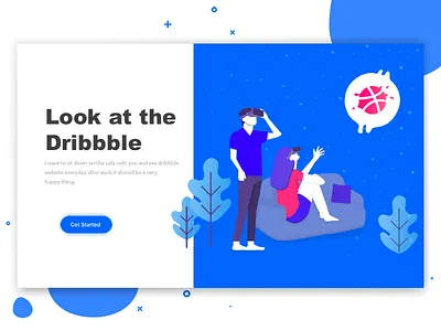 Dribbble blue illustrations people web