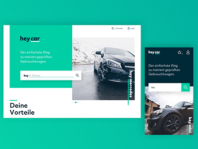 heycar automotive desktop mint mobile responsive search ui ux