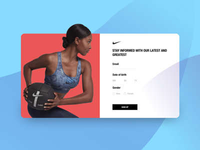 Nike Sign Up app concept design layout mobile screen space trends ui ux web