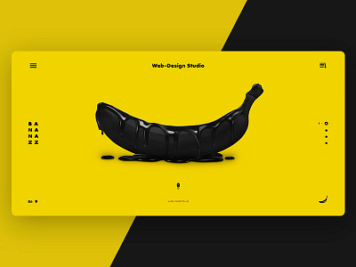 Bananazz web-design studio banana bananazz black design studio web site yellow