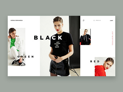 Ksenia Romanova Home Page e commerce e shop fashion homepage store ui ux website