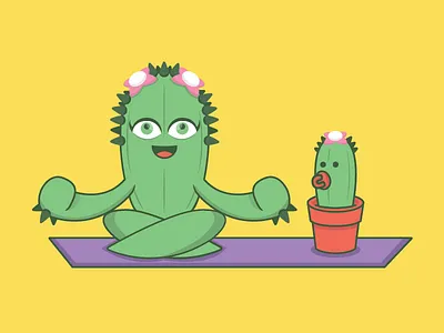 Mother & baby cactus doin' some Yoga