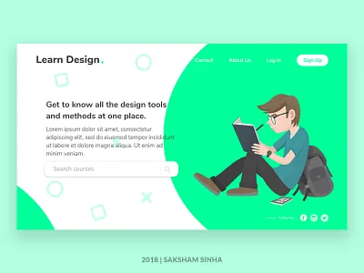 Learn Design | Landing Page UI brand courses design illustration landing page learn ui ux web design